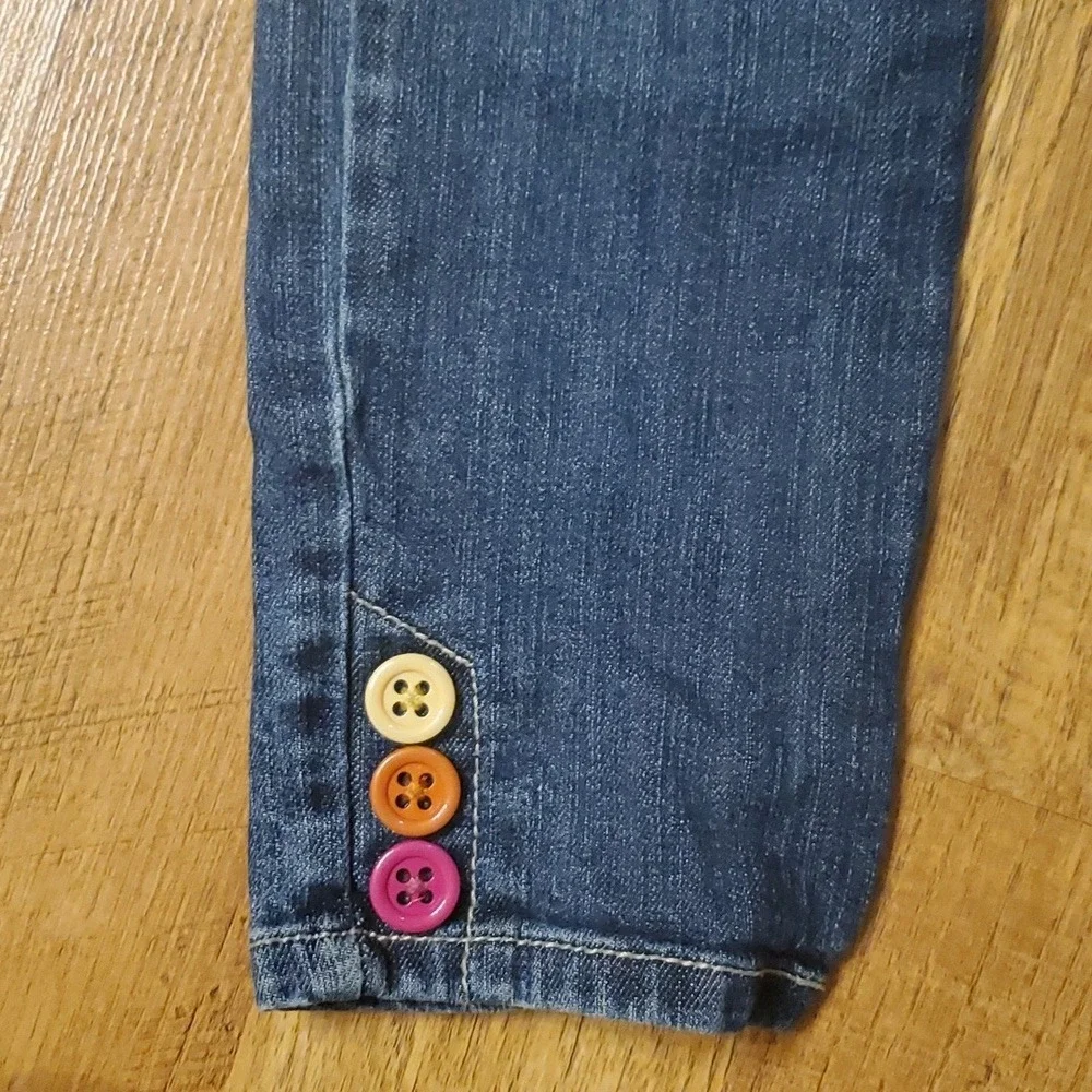 Gymboree Girls‎ Button and Floral Matching Outfit- Navy Sweatshirt and Jeans